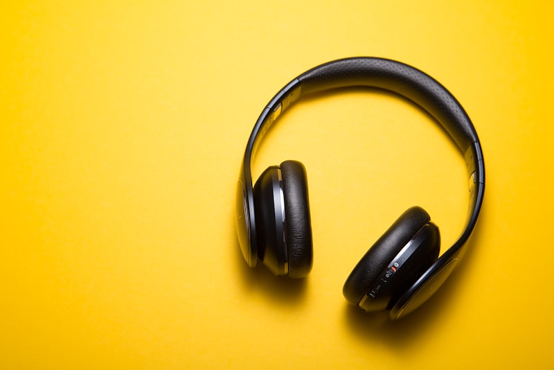 Wireless noise-cancelling headphones on a stand